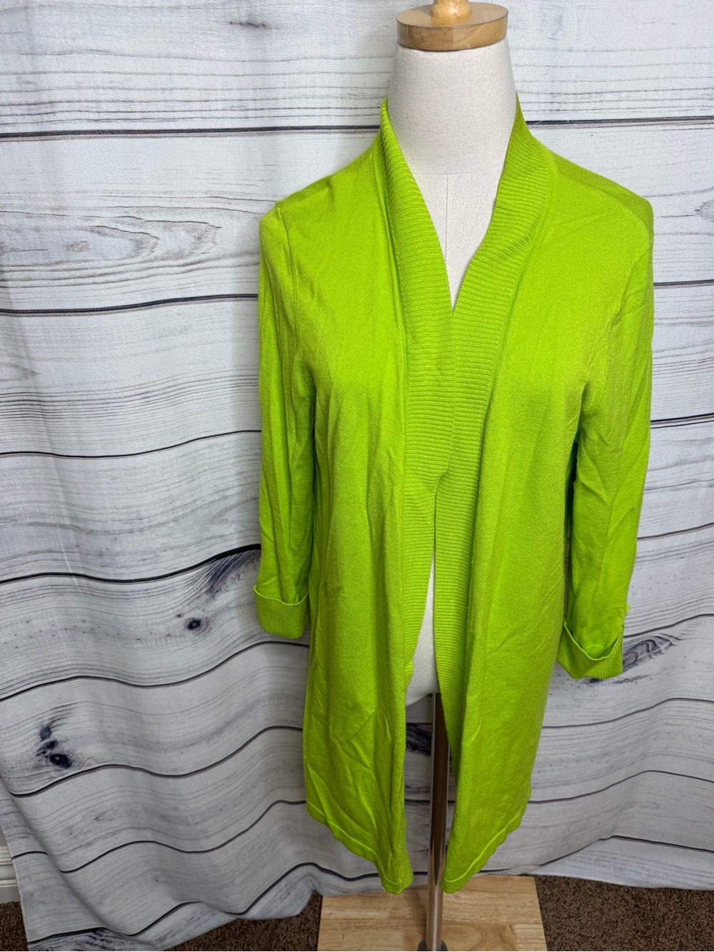 Laura Ashley Vibrant Lime Open-Front Cardigan